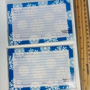 5 for $10: NEW 40 Blue Snowflake Recipe Cards Fun and Vintage!